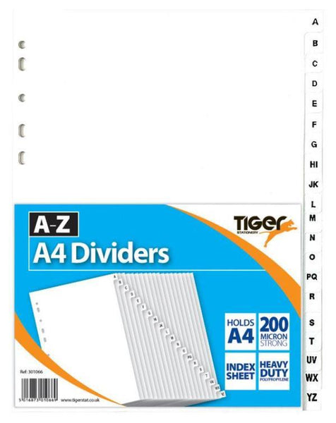 Tiger Polyprop A-Z Dividers