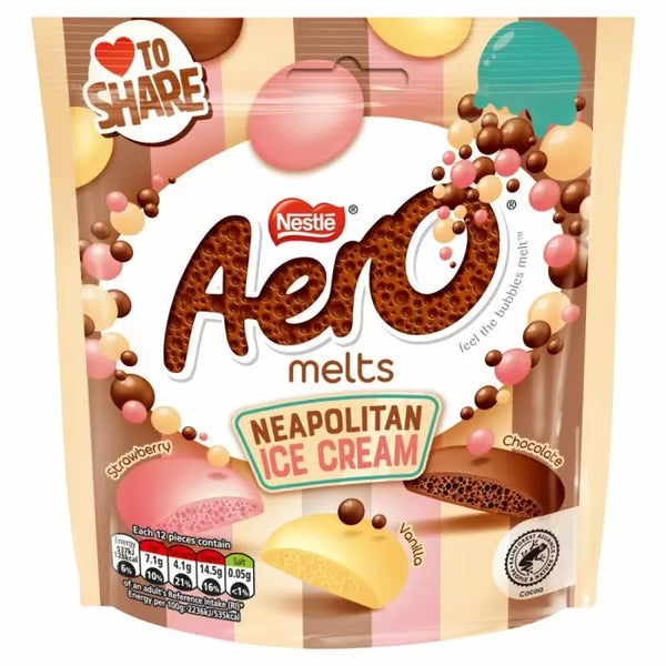 Aero Melts Chocolate Neapolitan Ice Cream Pouch 86g