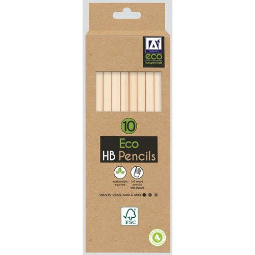 ECO STATIONERY 10 HB PENCILS with ERASERS