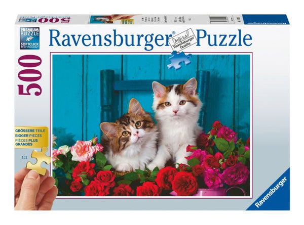 Kittens & Roses 500 Piece Jigsaw Puzzle
