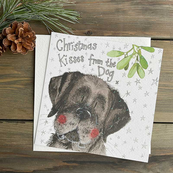 Christmas Kisses from the Dog Christmas Card
