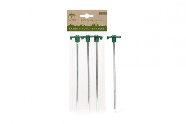 9'' Extra Strong Tent Pegs - 4 Pack