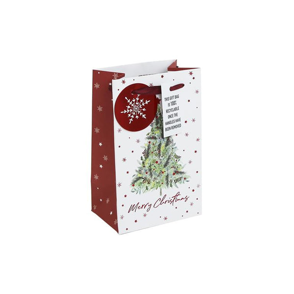 Christmas Xmas Tree White Kraft Perfume Bag ( 127mm x 203mm x 90mm)