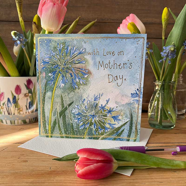With Love on Mother's Day Agapanthus Card