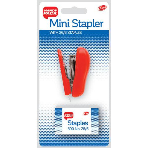 Handy Pack Mini Stapler with 500 26/6 Staples