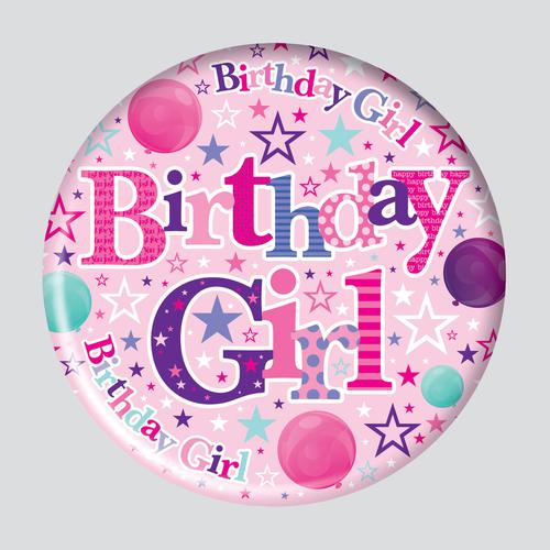 Jumbo Birthday Badge Girl