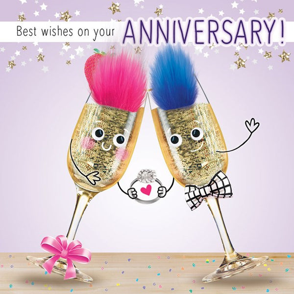 Anniversary - Champagne Flutes Greeting Card