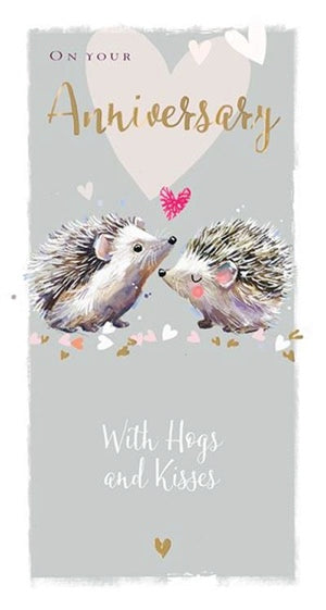 ANNIVERSARY / HOGS AND KISSES GREETING CARD