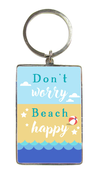 Don't Worry Beach Happy Key Ring