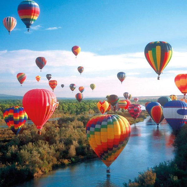 5 Mini Notelets - Hot Air Balloons over River