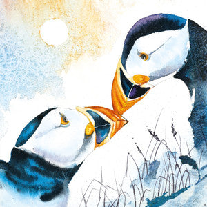 Puffins- Blank Greeting Card
