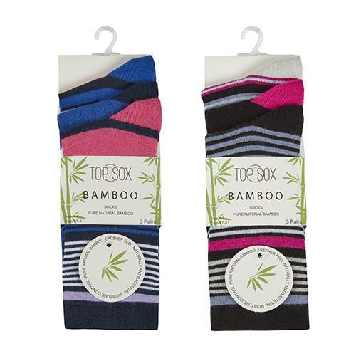 Ladies Bamboo Striped Socks
