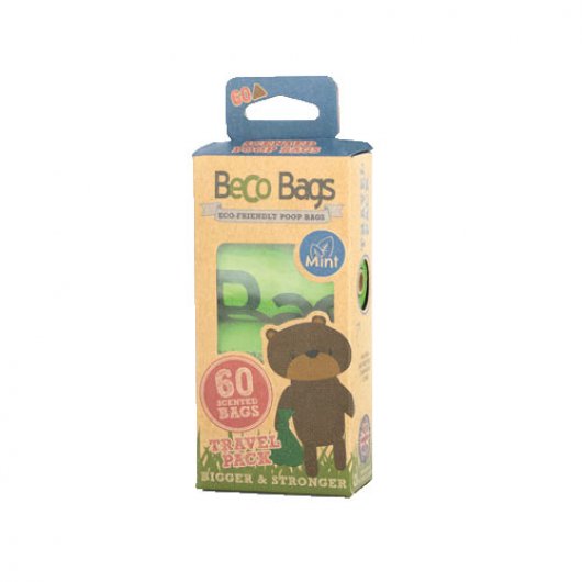 Beco Degradable Mint Scented Poop Bags with Handles (120 Pack)