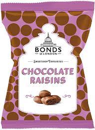 Bonds Of London Chocolate Raisins 100g £1.25 PMP