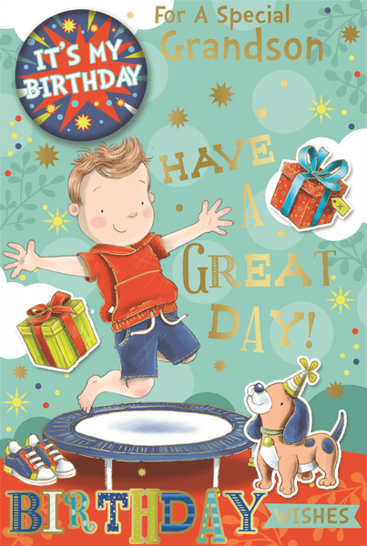 Grandson Birthday Card with Badge