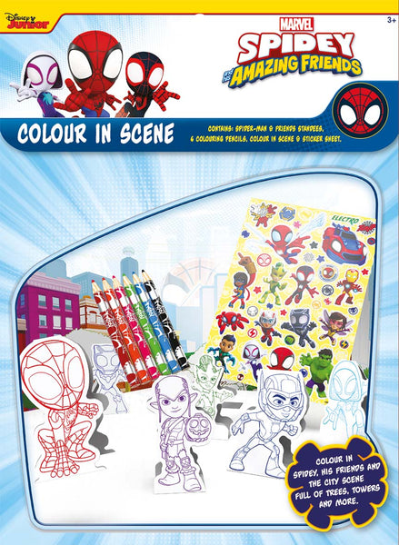 SPIDEY & FRIENDS COLOURING SCENE