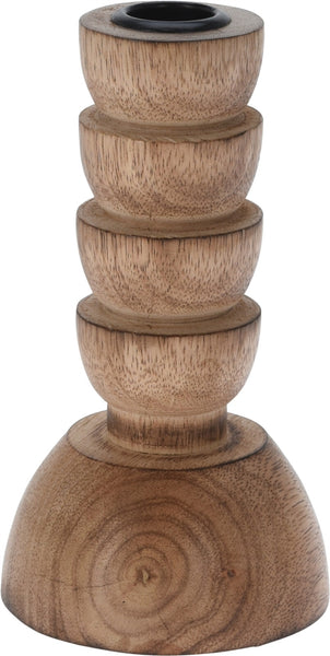 Medium Wooden Totem Candle Holder 15cm