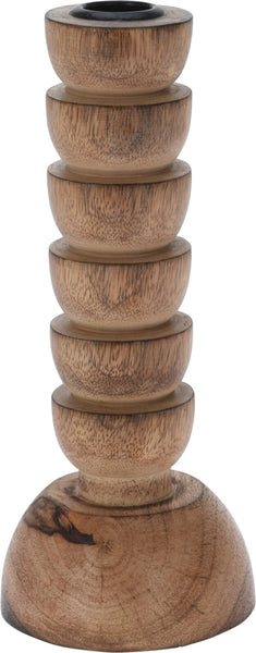 Large Wooden Totem Candle Holder 20cm