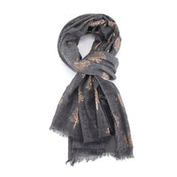 Tie Dye Foil Trees Scarf GREY