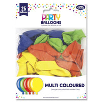 25PK PARTY BALLOONS MULTICOLOURED