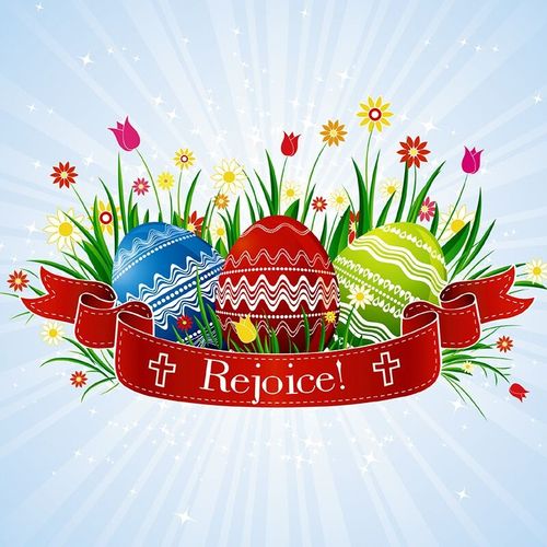 Open Easter Card - "Rejoice" Square Card