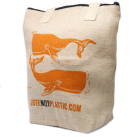 Eco Jute Bag - Two Whales - (4 assorted designs)