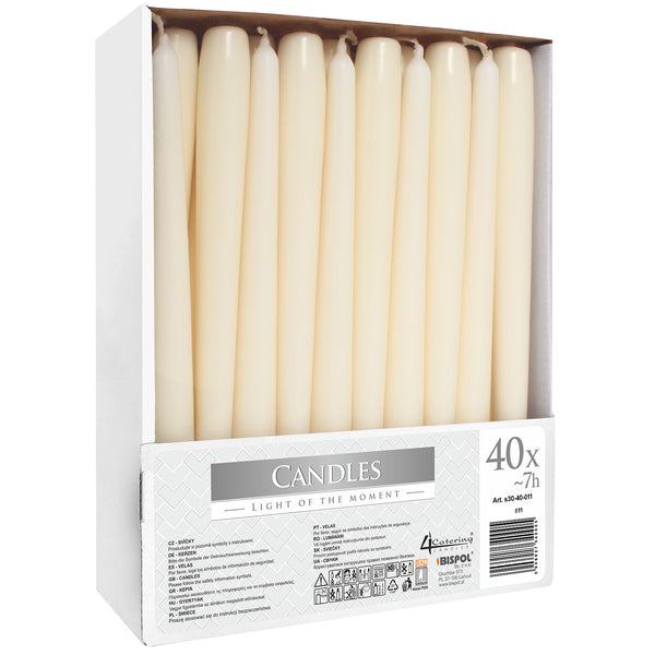 PRICES 10" IVORY TAPERED DINNER CANDLE x 1