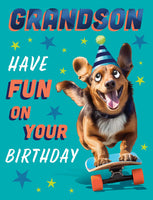 Grandson Birthday Card - chuckles