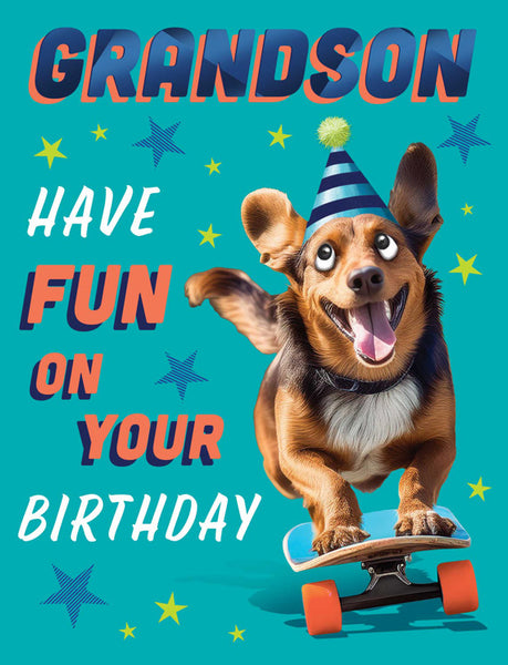 Grandson Birthday Card - chuckles