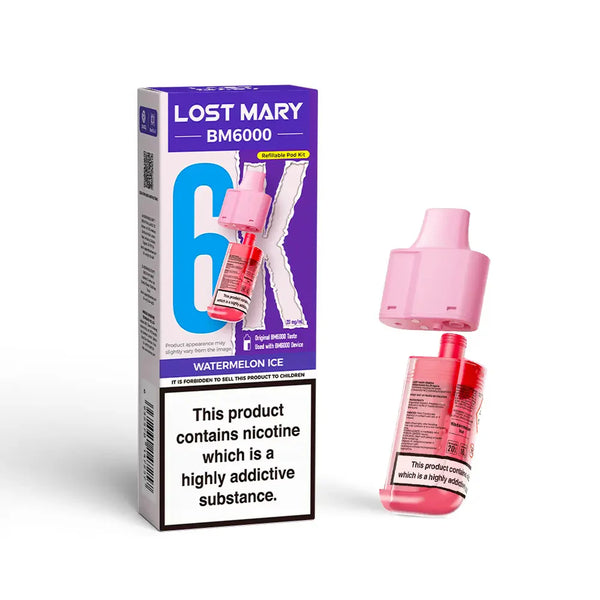 Lost Mary BM6000 Pod Watermelon Ice 20mg - POD ONLY