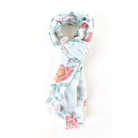 Pastel Floral Scarf BRIGHT BLUE