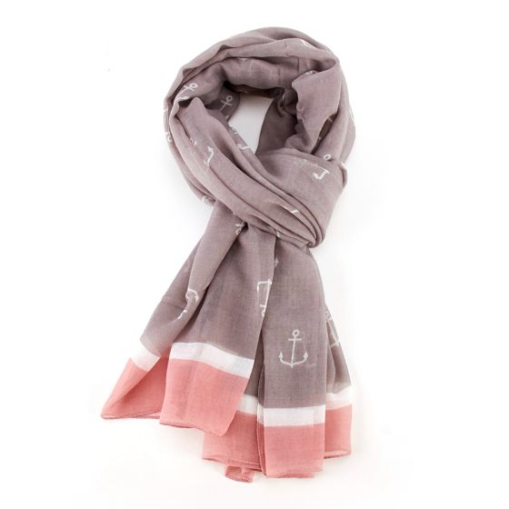 Anchors & Stripes Scarf GREY