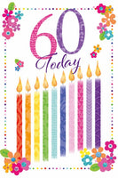60th Birthday Card - Candles