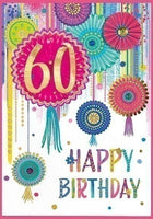 60th Birthday Card - Rainbow Balloons- Isabel's Garden