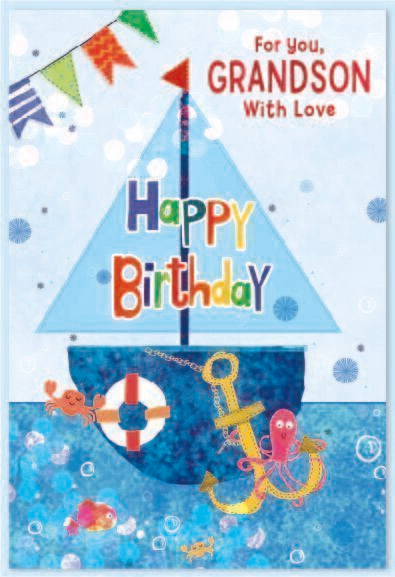 Grandson Birthday Card - Sailing