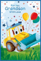 Grandson Birthday Card - Digger