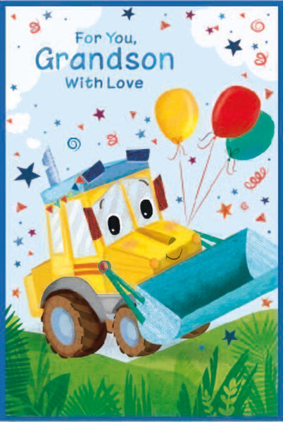 Grandson Birthday Card - Digger