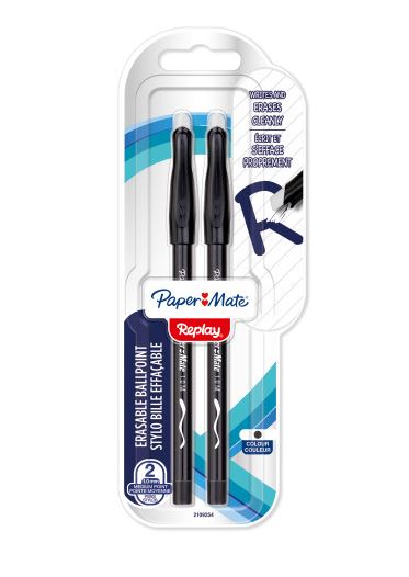 Paper Mate Replay Eraseable Black 2 Pack Pens