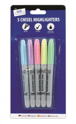 Tallon 5 Pastel chisel tip Highlighters