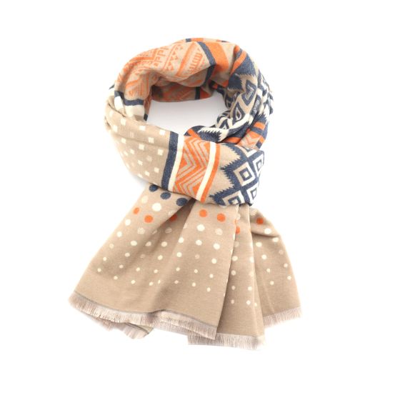 Ikat Dots Scarf  MUSHROOM