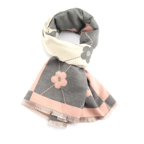 Block Flowers PINK Scarf