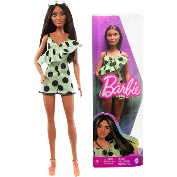 barbie fashionista doll polka dot dress Barbie Fashionista # 171 Pink Polka Dot Dress Curvy Vitiligo Brunette Doll  NEW