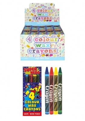 Superhero 8cm Wax Crayons Set Of 4