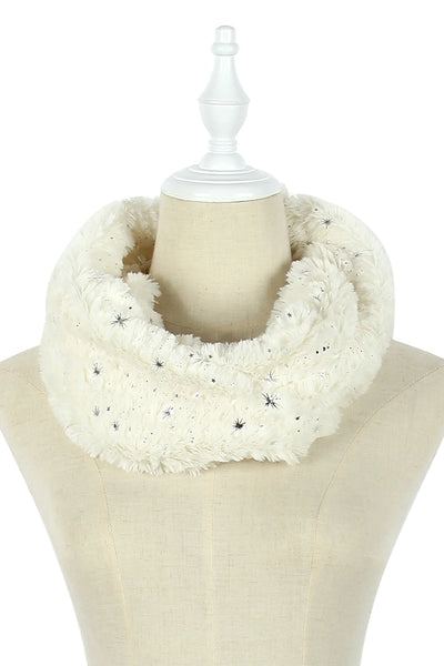 Starry Night Foiled Soft Twist Snood - Cream