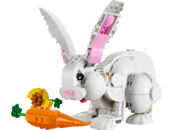 LEGO 31133 Creator 3in1 White Rabbit Animal Toy Building Set, Bunny to Seal and Parrot Figures, Bricks Construction, Easter Decoration Gift, Toys for Kids Aged 8 Plus Years Old