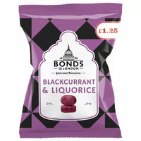 Blackcurrant & Liquorice Bonds Sweets 120g Bag