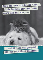 Birthday Greeting Card - Dogs & Cats Are Better