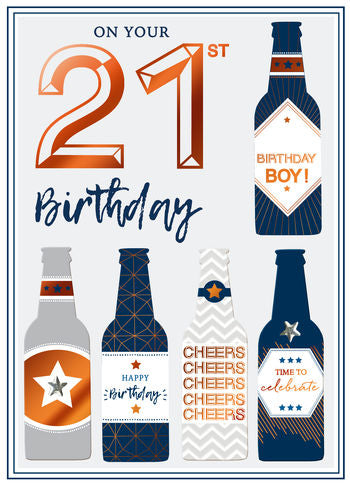 21st Male - 21 Birthday Card