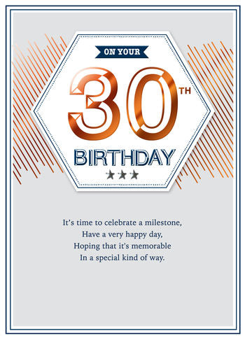 30th Male - 30 Birthday Card