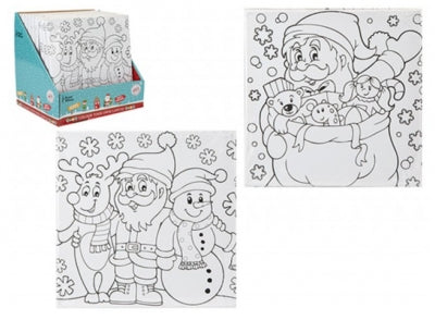 Colour Your Own Christmas Canvas 25cm X 25cm